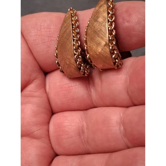 Vintage Sterling Napier Earrings Vermeil Half Hoop